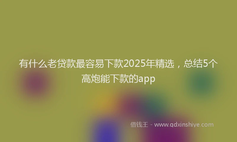 有什么老贷款最容易下款2025年精选，总结5个高炮能下款的app