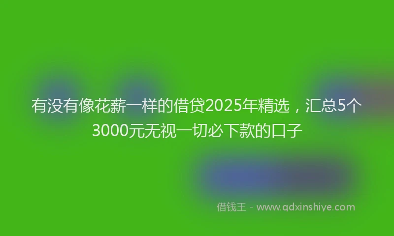 有没有像花薪一样的借贷2025年精选，汇总5个3000元无视一切必下款的口子