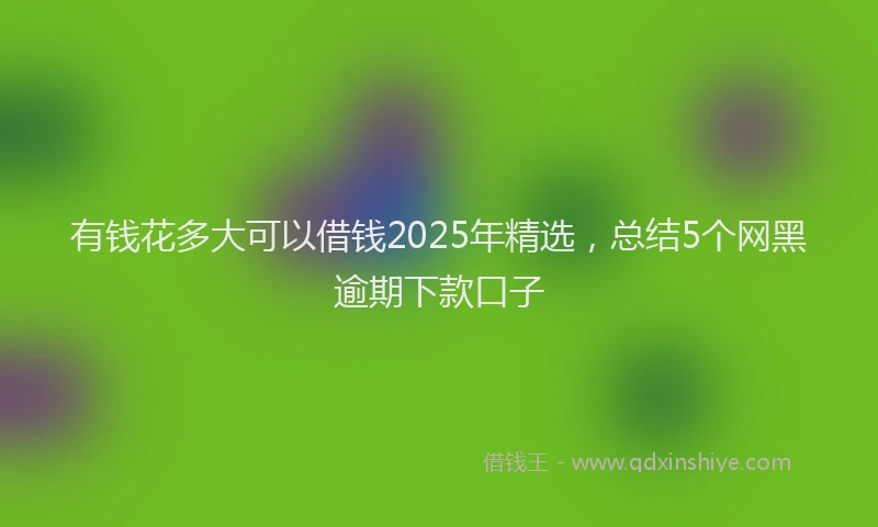 有钱花多大可以借钱2025年精选，总结5个网黑逾期下款口子