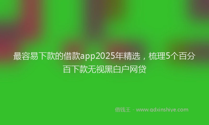 最容易下款的借款app2025年精选，梳理5个百分百下款无视黑白户网贷
