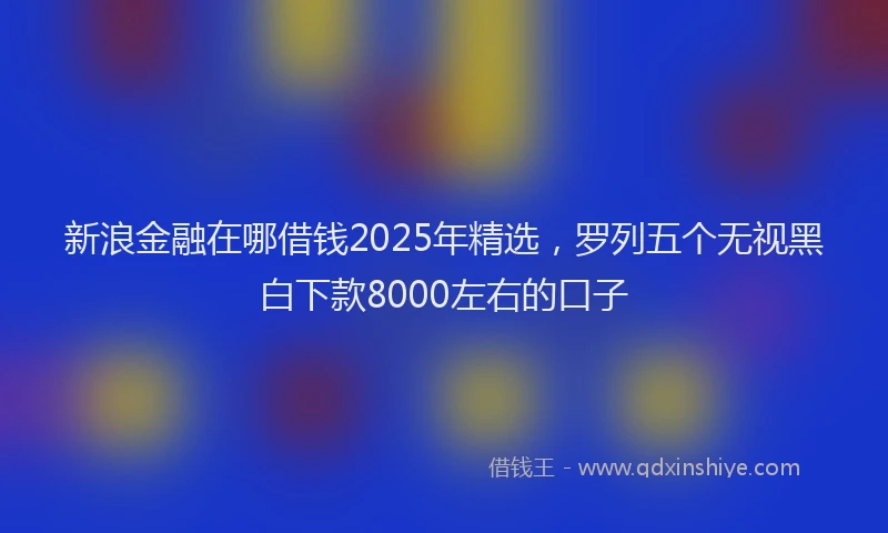 新浪金融在哪借钱2025年精选，罗列五个无视黑白下款8000左右的口子