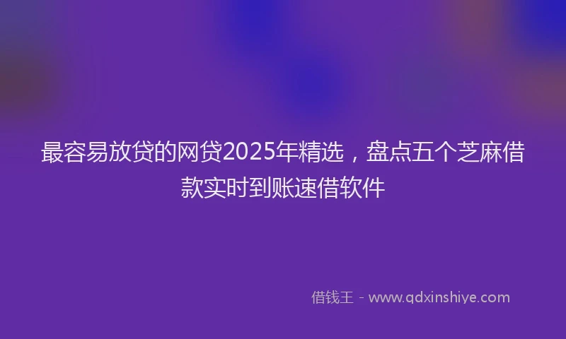最容易放贷的网贷2025年精选，盘点五个芝麻借款实时到账速借软件