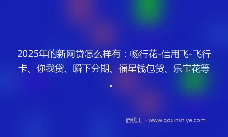 2025年的新网贷怎么样有：畅行花-信用飞-飞行卡、你我贷、瞬下分期、福星钱包贷、乐宝花等。