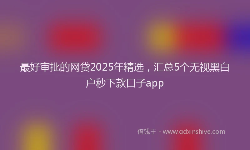 最好审批的网贷2025年精选，汇总5个无视黑白户秒下款口子app