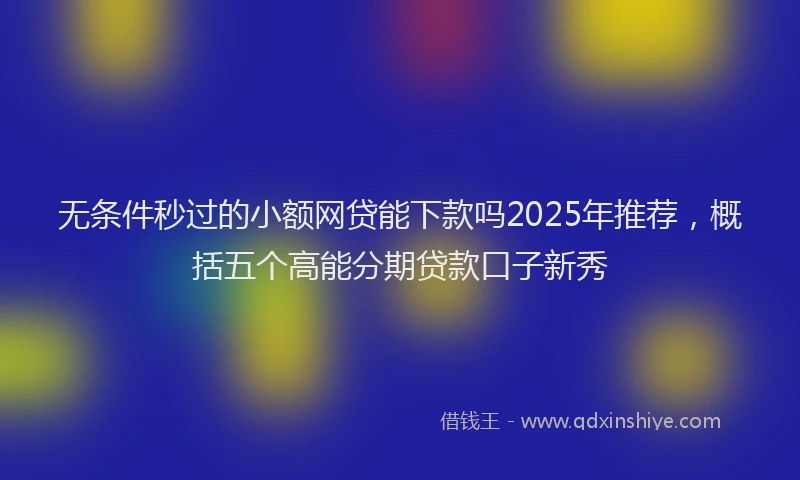 无条件秒过的小额网贷能下款吗2025年推荐，概括五个高能分期贷款口子新秀