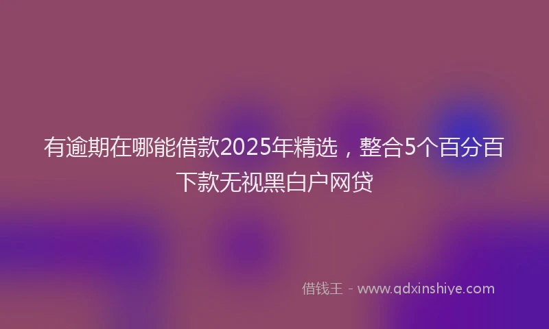 有逾期在哪能借款2025年精选，整合5个百分百下款无视黑白户网贷