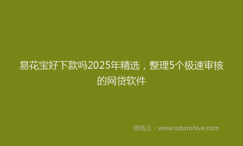 易花宝好下款吗2025年精选，整理5个极速审核的网贷软件
