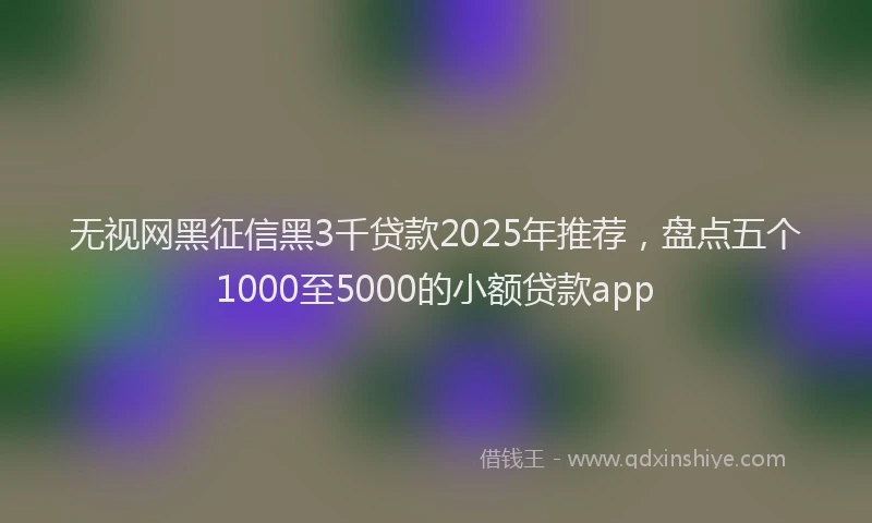无视网黑征信黑3千贷款2025年推荐，盘点五个1000至5000的小额贷款app