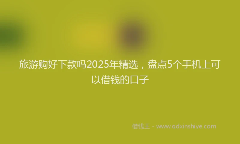 旅游购好下款吗2025年精选，盘点5个手机上可以借钱的口子