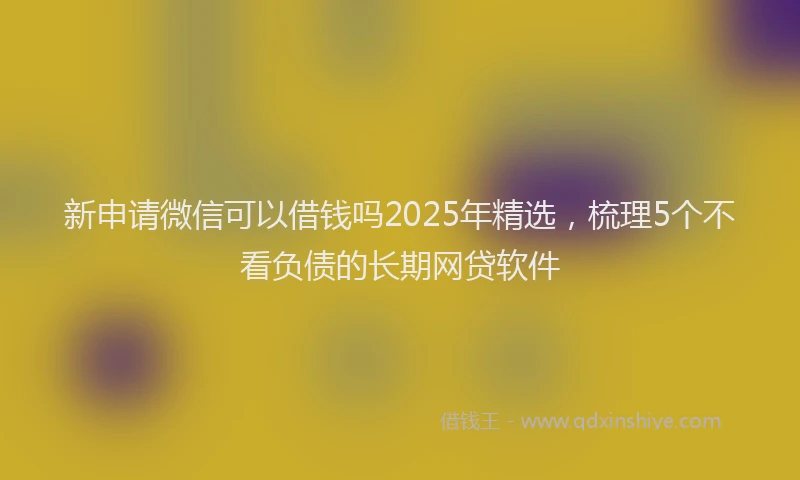 新申请微信可以借钱吗2025年精选，梳理5个不看负债的长期网贷软件