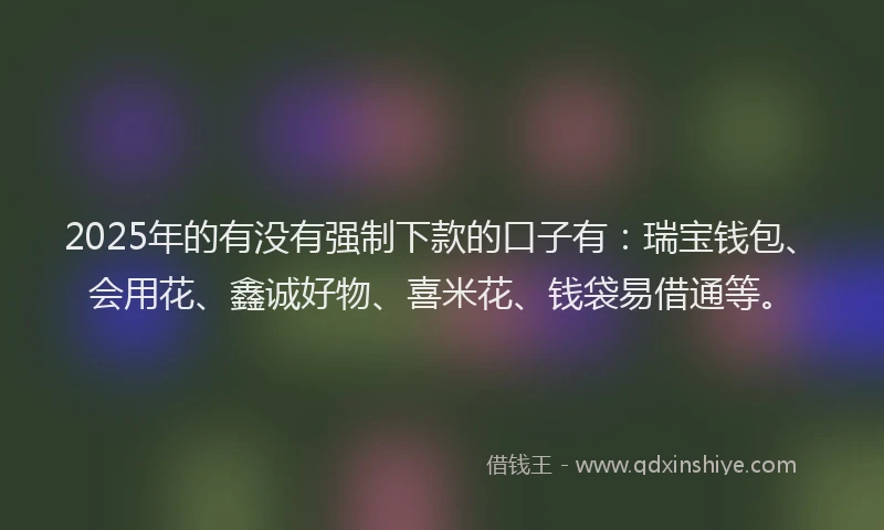 2025年的有没有强制下款的口子有：瑞宝钱包、会用花、鑫诚好物、喜米花、钱袋易借通等。