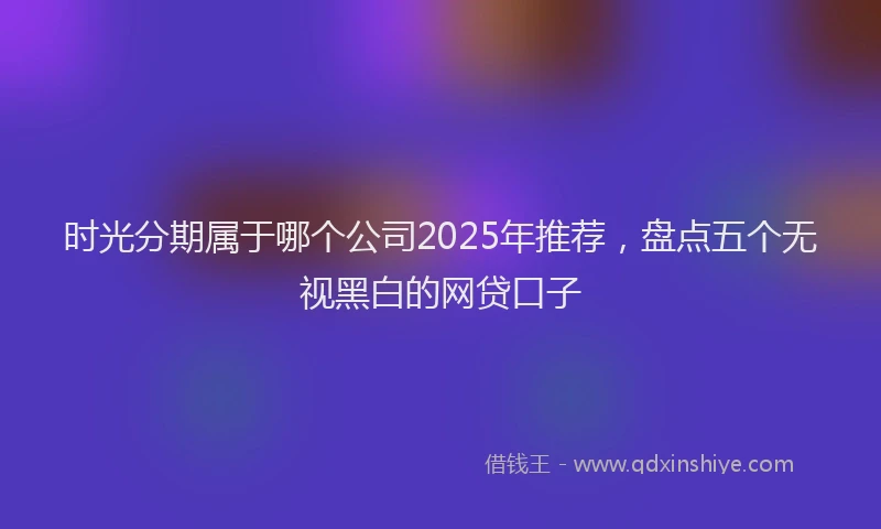 时光分期属于哪个公司2025年推荐，盘点五个无视黑白的网贷口子