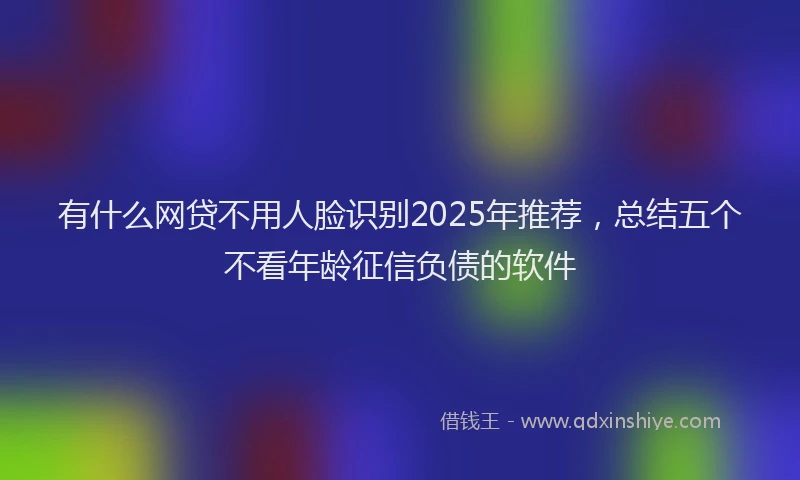 有什么网贷不用人脸识别2025年推荐，总结五个不看年龄征信负债的软件