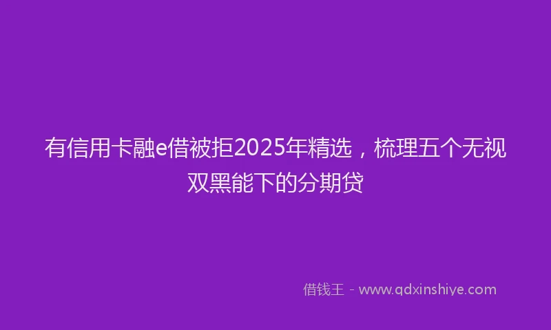 有信用卡融e借被拒2025年精选，梳理五个无视双黑能下的分期贷