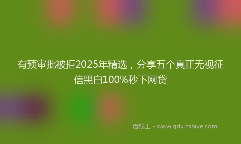 有预审批被拒2025年精选，分享五个真正无视征信黑白100%秒下网贷