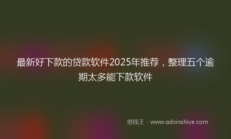最新好下款的贷款软件2025年推荐，整理五个逾期太多能下款软件