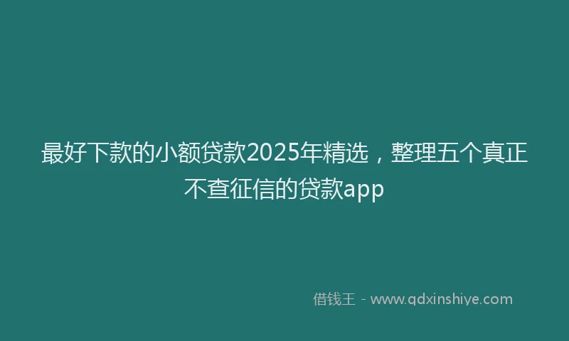 最好下款的小额贷款2025年精选，整理五个真正不查征信的贷款app