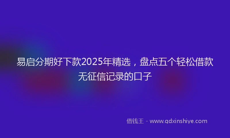 易启分期好下款2025年精选，盘点五个轻松借款无征信记录的口子