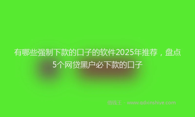 有哪些强制下款的口子的软件2025年推荐，盘点5个网贷黑户必下款的口子
