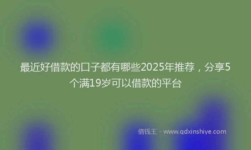 最近好借款的口子都有哪些2025年推荐，分享5个满19岁可以借款的平台