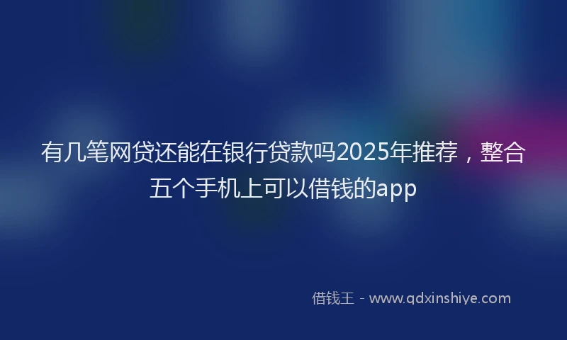 有几笔网贷还能在银行贷款吗2025年推荐，整合五个手机上可以借钱的app