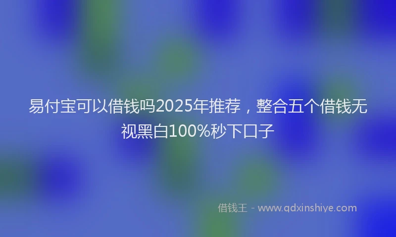 易付宝可以借钱吗2025年推荐，整合五个借钱无视黑白100%秒下口子