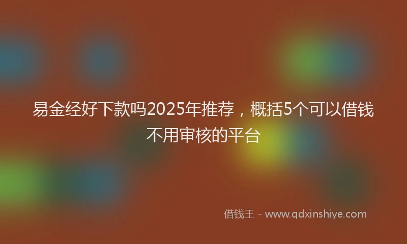 易金经好下款吗2025年推荐，概括5个可以借钱不用审核的平台