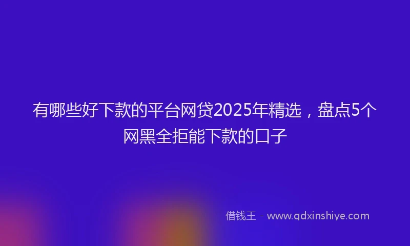 有哪些好下款的平台网贷2025年精选，盘点5个网黑全拒能下款的口子