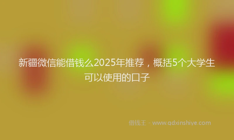 新疆微信能借钱么2025年推荐，概括5个大学生可以使用的口子