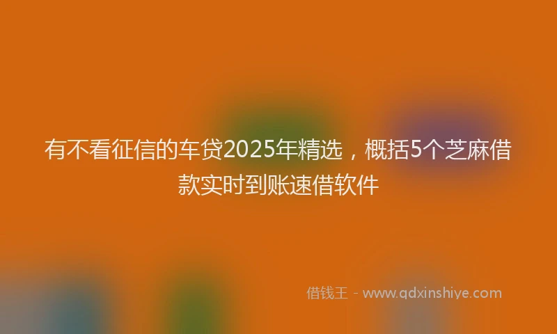 有不看征信的车贷2025年精选，概括5个芝麻借款实时到账速借软件
