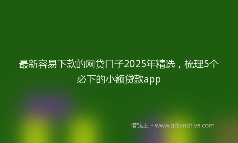 最新容易下款的网贷口子2025年精选，梳理5个必下的小额贷款app