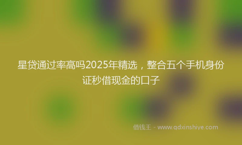 星贷通过率高吗2025年精选，整合五个手机身份证秒借现金的口子