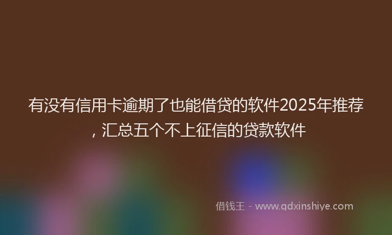 有没有信用卡逾期了也能借贷的软件2025年推荐，汇总五个不上征信的贷款软件