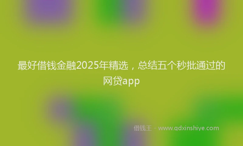 最好借钱金融2025年精选，总结五个秒批通过的网贷app