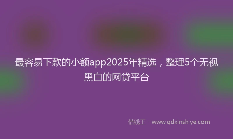 最容易下款的小额app2025年精选，整理5个无视黑白的网贷平台