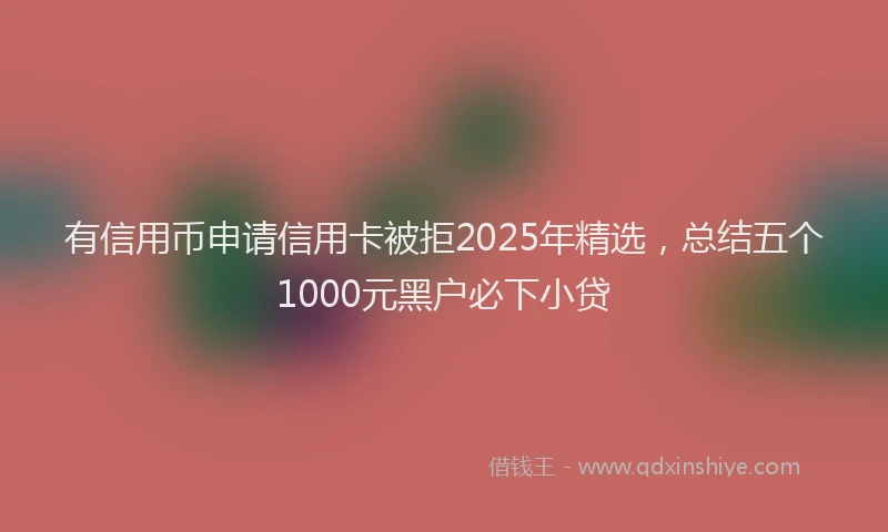 有信用币申请信用卡被拒2025年精选，总结五个1000元黑户必下小贷