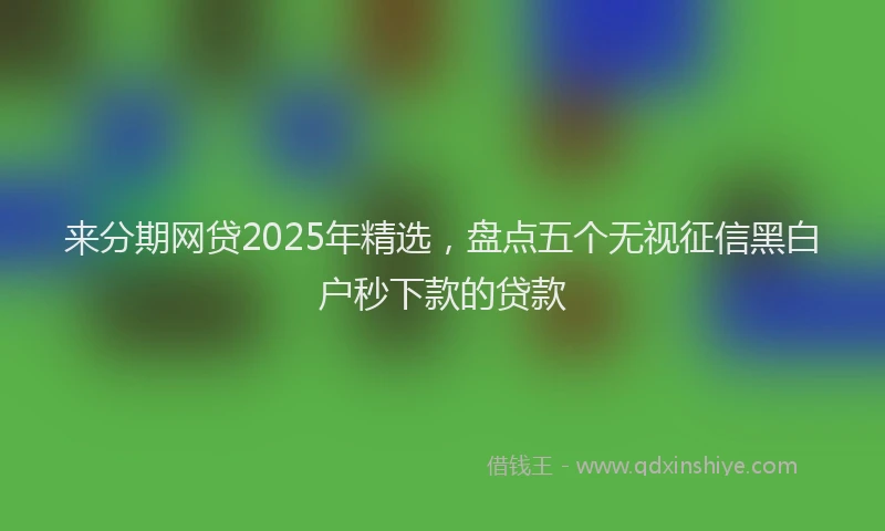 来分期网贷2025年精选，盘点五个无视征信黑白户秒下款的贷款
