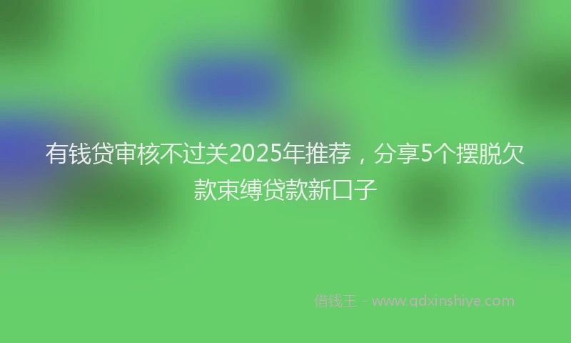 有钱贷审核不过关2025年推荐，分享5个摆脱欠款束缚贷款新口子