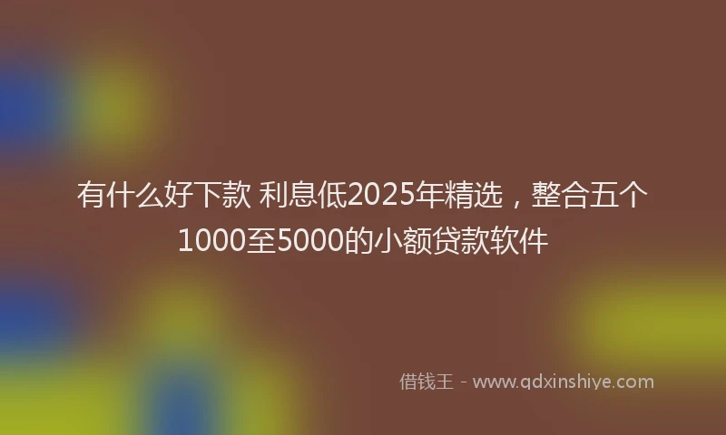 有什么好下款 利息低2025年精选，整合五个1000至5000的小额贷款软件