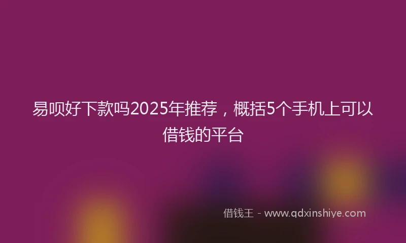 易呗好下款吗2025年推荐，概括5个手机上可以借钱的平台