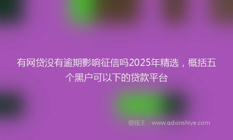 有网贷没有逾期影响征信吗2025年精选，概括五个黑户可以下的贷款平台