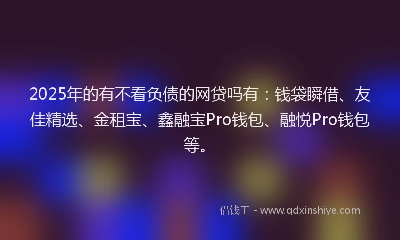 2025年的有不看负债的网贷吗有：钱袋瞬借、友佳精选、金租宝、鑫融宝Pro钱包、融悦Pro钱包等。