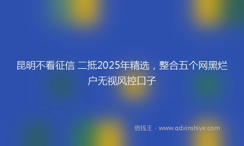 昆明不看征信 二抵2025年精选，整合五个网黑烂户无视风控口子