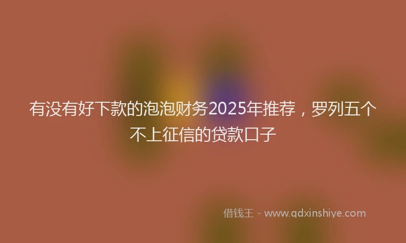 有没有好下款的泡泡财务2025年推荐，罗列五个不上征信的贷款口子