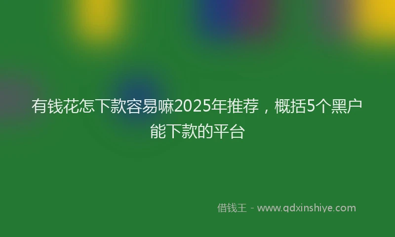 有钱花怎下款容易嘛2025年推荐，概括5个黑户能下款的平台