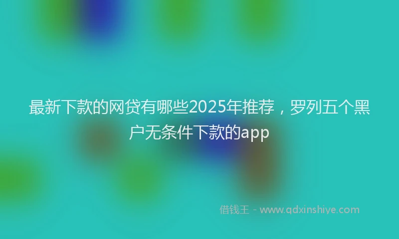 最新下款的网贷有哪些2025年推荐，罗列五个黑户无条件下款的app