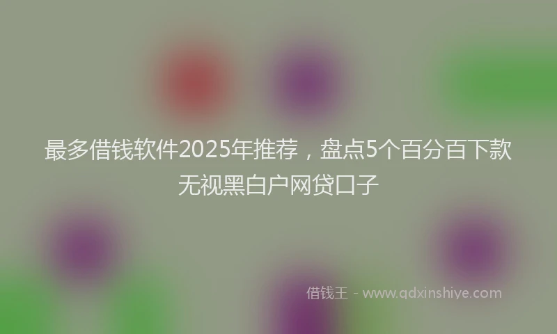 最多借钱软件2025年推荐，盘点5个百分百下款无视黑白户网贷口子