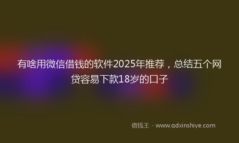 有啥用微信借钱的软件2025年推荐，总结五个网贷容易下款18岁的口子