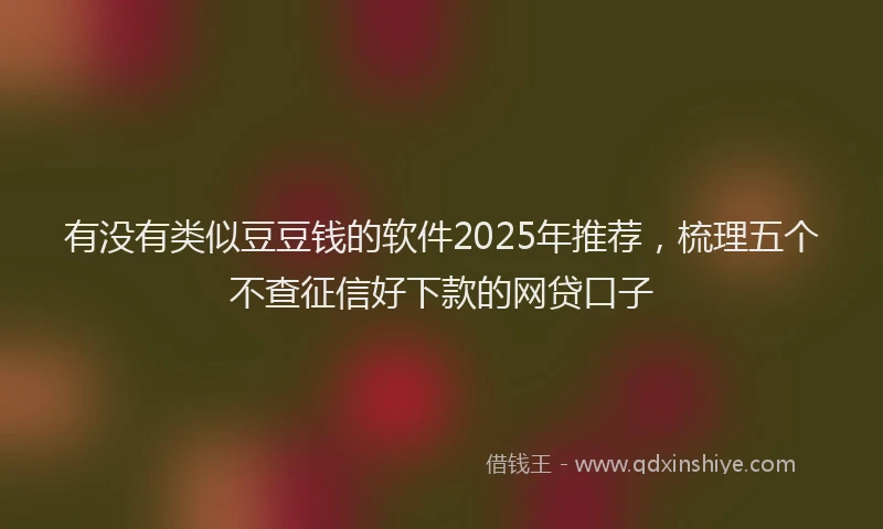 有没有类似豆豆钱的软件2025年推荐，梳理五个不查征信好下款的网贷口子