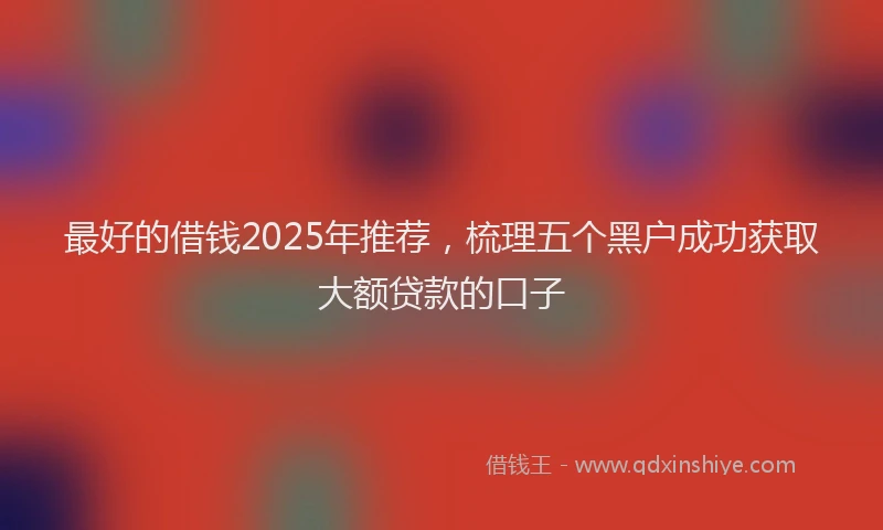 最好的借钱2025年推荐，梳理五个黑户成功获取大额贷款的口子